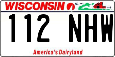 WI license plate 112NHW
