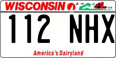 WI license plate 112NHX