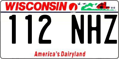 WI license plate 112NHZ