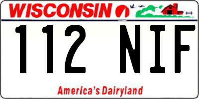 WI license plate 112NIF