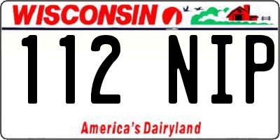 WI license plate 112NIP