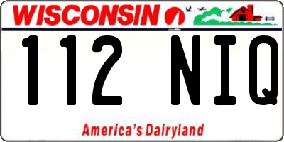 WI license plate 112NIQ