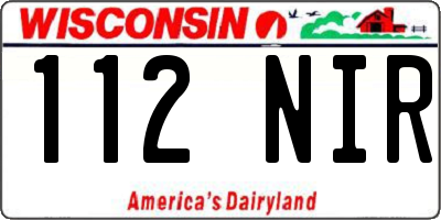 WI license plate 112NIR