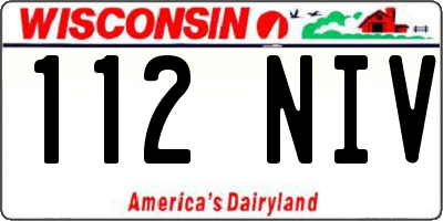WI license plate 112NIV