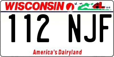 WI license plate 112NJF