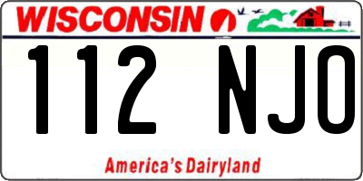 WI license plate 112NJO