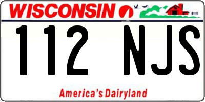 WI license plate 112NJS