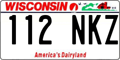 WI license plate 112NKZ