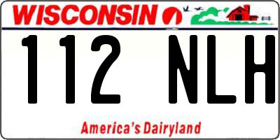 WI license plate 112NLH
