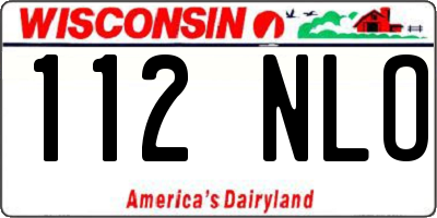 WI license plate 112NLO