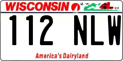 WI license plate 112NLW