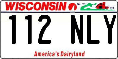WI license plate 112NLY
