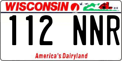 WI license plate 112NNR