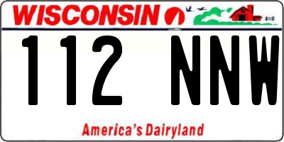 WI license plate 112NNW