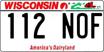 WI license plate 112NOF