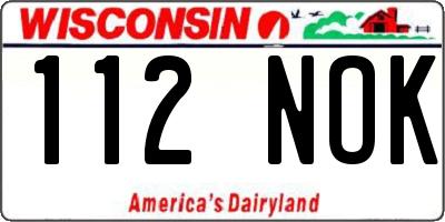 WI license plate 112NOK