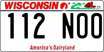WI license plate 112NOO
