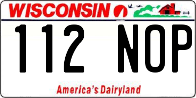 WI license plate 112NOP