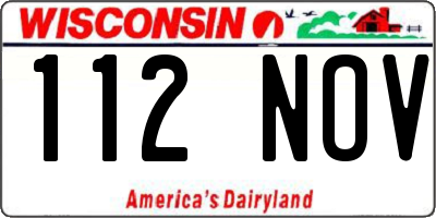 WI license plate 112NOV
