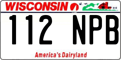 WI license plate 112NPB