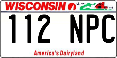 WI license plate 112NPC