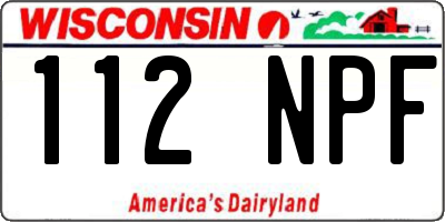 WI license plate 112NPF