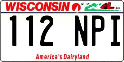 WI license plate 112NPI