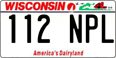 WI license plate 112NPL