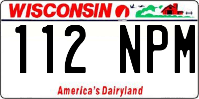 WI license plate 112NPM