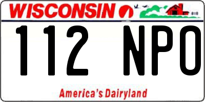 WI license plate 112NPO