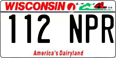 WI license plate 112NPR
