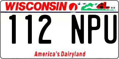 WI license plate 112NPU