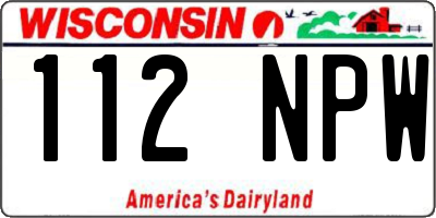 WI license plate 112NPW