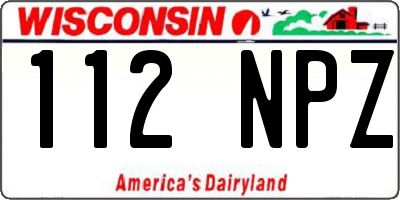 WI license plate 112NPZ