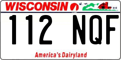 WI license plate 112NQF