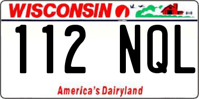 WI license plate 112NQL