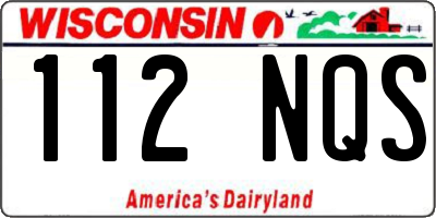 WI license plate 112NQS