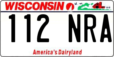 WI license plate 112NRA