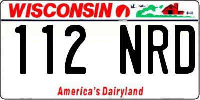 WI license plate 112NRD