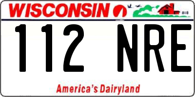 WI license plate 112NRE