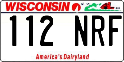 WI license plate 112NRF