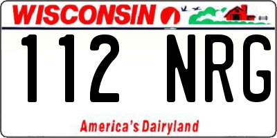 WI license plate 112NRG