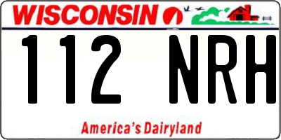 WI license plate 112NRH