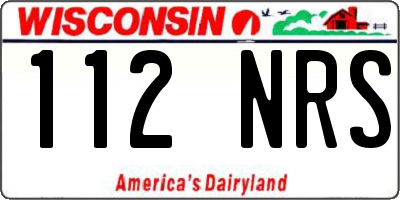 WI license plate 112NRS