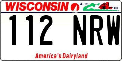 WI license plate 112NRW