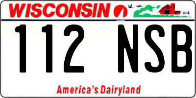 WI license plate 112NSB