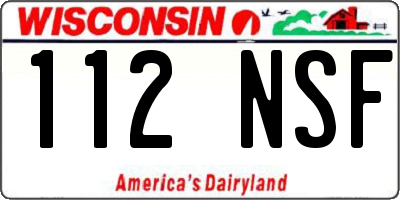 WI license plate 112NSF