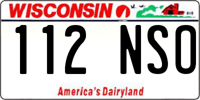 WI license plate 112NSO