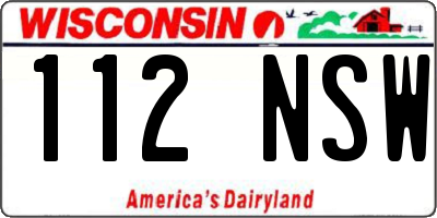 WI license plate 112NSW