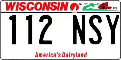 WI license plate 112NSY